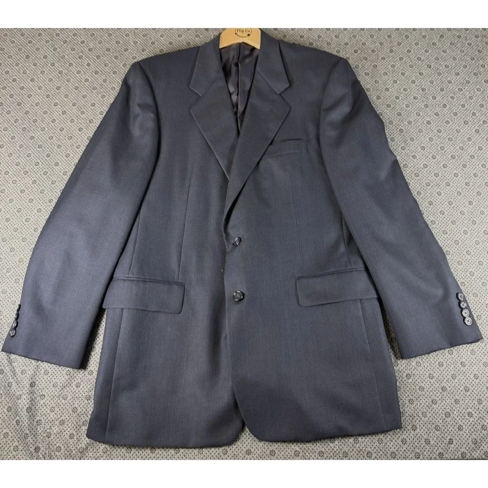 Hickey Freeman Blazer 42 R Dark Gray Boardroom Line Wool Cashmere Blend